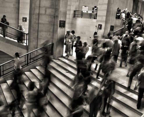 Stock photo of people walking